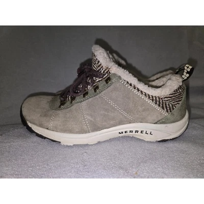Tenis de senderismo Merrell para mujer verde oliva oscuro gamuza talla 8 con cordones Foto 1 de 4