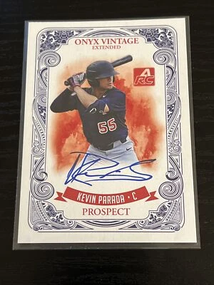 Kevin Parada 2021 Onyx Vintage extended baseball blue ink auto /400 - Image 1 of 2