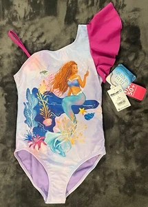 Disney The Little Mermaid Ariel Purple One-Piece Swimsuit Girls Small 6-6X NEW - Picture 1 of 20