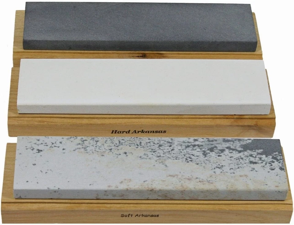 Arkansas Sharpening Stone Set - Wood Mounted 8" - Image 1 of 4