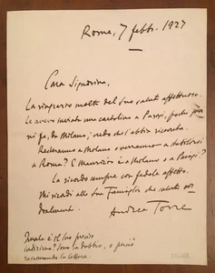 Lettera autografa di Andrea Torre - Imagen 1 de 1