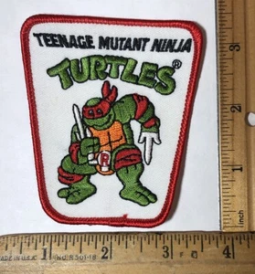 Vintage 1989 Teenage Mutant Ninja Turtles TMNT Raphael Power Patch Iron-On - Picture 1 of 2