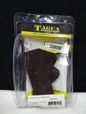 Tagua SPD3-033 Ruger Mark III Gamuza Tapa Abierta Paleta Funda 5 1/2" Marrón Izquierdo TF Foto 1 de 4