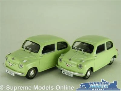 2 X SEAT FIAT 600 MODEL CAR LIGHT GREEN 1:43 SCALE SOLIDO CLASSIC ISSUE 500 K8 - Image 1 of 4