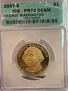 2007-S GEORGE WASHINGTON PRESIDENTIAL DOLLAR  PR70DCAM ICG #209