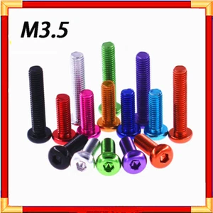 M3.5 Button Head Socket Cap Screws Allen Bolt Hex Drive Aluminum Alloy Colourful - Picture 1 of 5