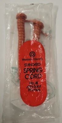 De colección NOS Western Electric Modular Auricular Cable de Resorte Óxido Estándar H4DU 124 Foto 1 de 4
