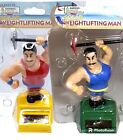 Set Of 2- Solar Dancing Weightlifters Strongman-Red & Blue