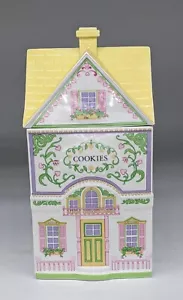 LENOX 1991 THE VILLAGE COOKIE JAR CANISTER YELLOW FINE PORCELAIN BEAUTIFUL - Picture 1 of 8