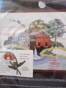 Rueda de agua Charmin #48-3 kit de costura larga Janlynn Country bordado vintage - Imagen 1 de 7