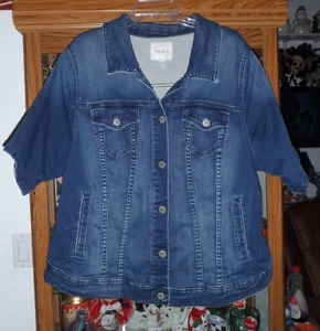 Chaqueta de camionero para mujer Torrid talla grande 3 azul algodón mezclilla manga corta - Imagen 1 de 4