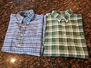(2) TOWNCRAFT Wrinkle Free Long Sleeve, Men's Plaid Dress Shirts, Size XL - Picture 1 of 5