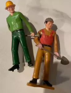 2 Vintage Tonka Replacement Toy Figure Miner Overalls Mechanic Man Carpenter - Picture 1 of 12