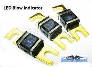 MINI ANL FUSE con LED azul chapado en oro 30A 30 AMP - Imagen 1 de 2
