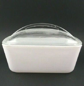 Plato refrigerador vintage Westinghouse con cubierta de vidrio con leche - Imagen 1 de 3