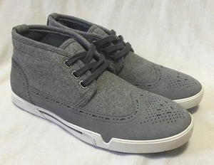 NEW Steve Madden Cline Gray Wingtips Chukka Ankle Boots Men's 9M Hipster RARE - Picture 1 of 6