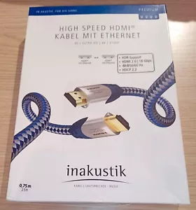 In-akustik 75cm Premium HDMI Cable with Ethernet 0.75m - Picture 1 of 2