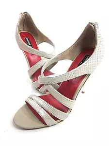 CHARLES JOURDAN JILLIAN STRAPPY SANDAL WOMEN'S VANILLA/PLATINO US SIZE 7.5 M NEW - Picture 1 of 6