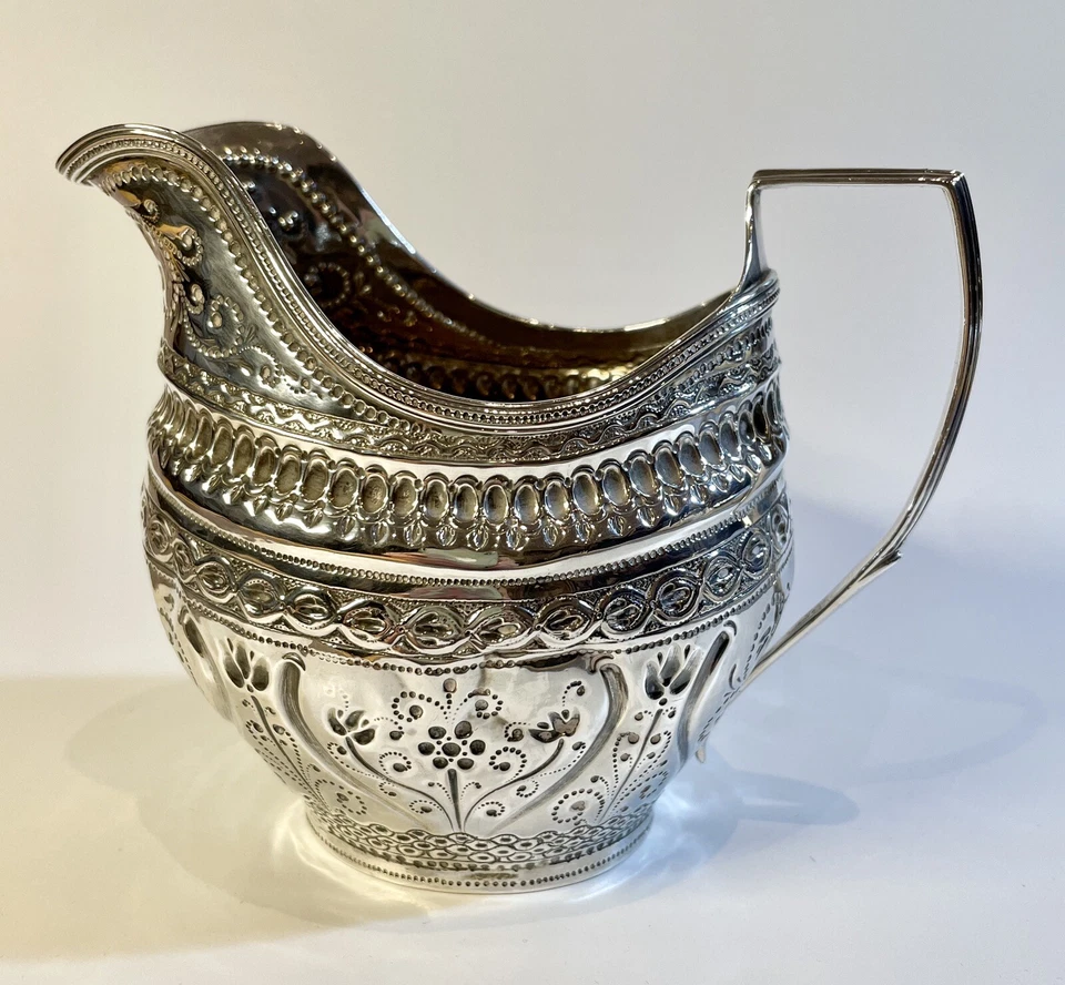 Antigua jarra de plata colonial india crema - georgiana c1800-1830 Foto 1 de 4