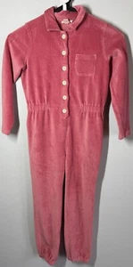Crewcuts J.Crew Jumpsuit Girls 6 Pink Long Sleeve Corduroy Button Up Pocket - Picture 1 of 14