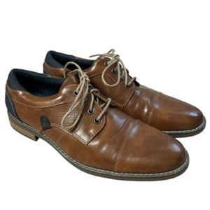 RESTAURACIÓN Zapatos Oxford de Cuero Marrón y Azul Marino para Hombre Talla 8.5 - Imagen 1 de 16