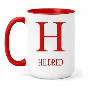 Hildred Nombre & Inicial Taza - Regalo en Muchos Colores Para Té O Café - Bild 1 von 8