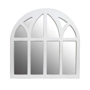 Patton Wall Decor 28 Inch Distressed White Farmhouse Cathedral Windowpane Wal... - Picture 1 of 6