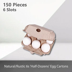 150 pieces x Brand New Natural/Rustic 6s 'Half-Dozens' Egg Cartons - Picture 1 of 11