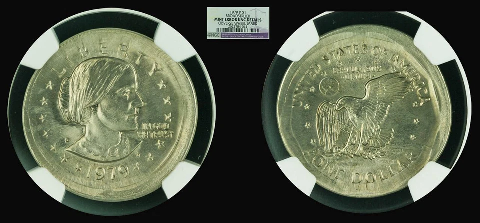 1979-P SBA$1 NGC UNC Details - Broadstruck (SBA Dollar Mint Error) - Image 1 of 1