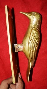 Brass Handmade Golden Finish Woodpecker Shape Door Knocker Any Door Bell MS40 - Picture 1 of 5