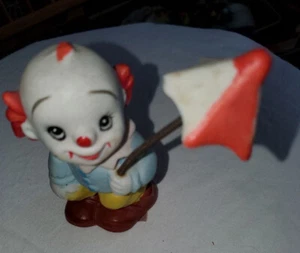 Circus Clown With Umbrella On Spring - Approx 4-5 In. Ceramic - Picture 1 of 6