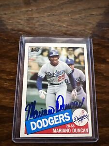 Mariano Duncan autographed baseball card (Dodgers) 1985 Topps Traded