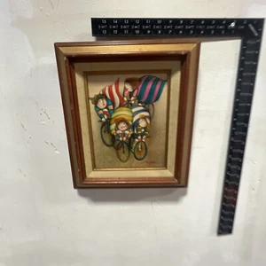 Joyce Roybal 4 Bikers Art Work Painting Colorful Balloon Signed Framed Canvas - Picture 1 of 19