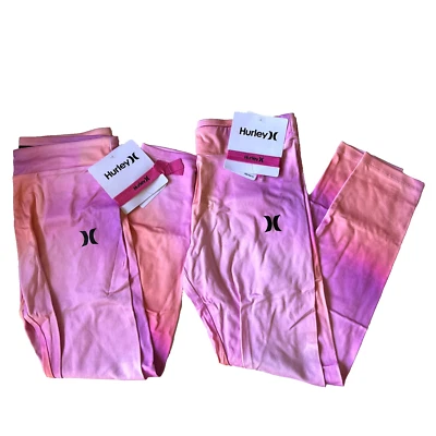 Lote de 2 Leggings Hurley Meninas Rosa Cintura Alta Tamanho Médio 485019-A0W - Imagem 1 de 4