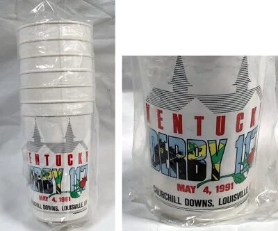 6 новых пластиковых чашек Kentucky Derby 117 22 унции 4 мая 1991 Churchill Downs KY - Изображение 1 из 4