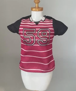 Barbie Doll Clothes Sports Team Soccer Jersey Pink Striped 59 Shirt - Picture 1 of 5