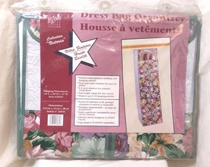 Vintage Hanging Storage Dress Garment Clothing Closet Bag Floral 15x54x20 ~NEW!  - Picture 1 of 11