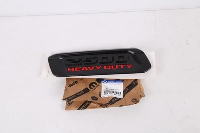 New OEM 2019-2024 RAM 2500 Heavy Duty Left Driver Side Hood Emblem Black Red - Image 1 of 4