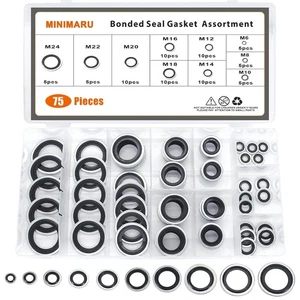 Kit Assortimento Guarnizioni Legate Autocentrate Automotive Guarnizione Legata Olio - Foto 1 di 6