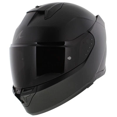 Shark D-Skwal 3 Blank - Matt Black Motorcycle Helmet - Dark Shadow KMA - Image 1 of 4