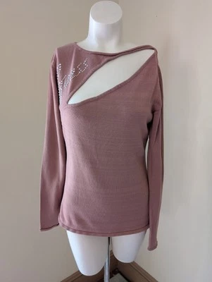 Suéter Guess Y2K Vibe Bling Para Mujer L Grunge Estrás Tejido Suave Logo Rave Foto 1 de 4