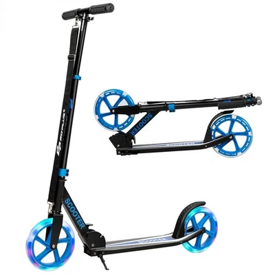 Goplus Patinete Deportivo Plegable con Ruedas LED para Niños Adolescentes Ajustable Azul - Imagen 1 de 4