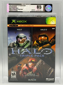 Halo Triple Pack Microsoft Xbox Sealed New VGA 85 Graded Halo 1 & 2 + Map Pack