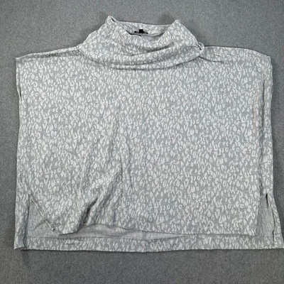 Lane Bryant Cowl Neck Poncho Sweater Women's 14/16 Gray Animal Print New - Image 1 of 4