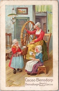 BENSDORP'S ROYAL DUTCH COCOA Werbe Postkarte SPINNRAD / Holland - Bild 1 von 2