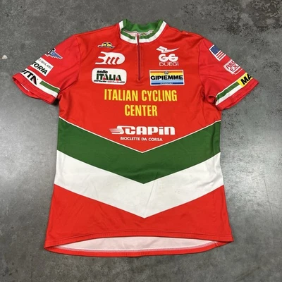 Camiseta deportiva italiana de ciclismo central para hombre XXL roja elástica defectos de secado rápido usada Foto 1 de 4