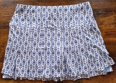 Falda Lucky in Love XL Aruba Plisada Skort Tenis Pickleball Blanca Azul Foto 1 de 4