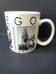STARBUCKS Barista San Diego City Scene Series 2003 Black Gray on White Mug 16 oz - Picture 1 of 8