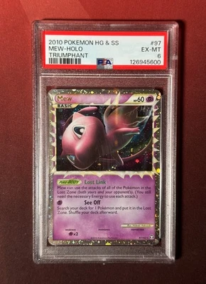 MEW PRIME 97/102 HGSS: Triumphant PSA 6 EX-MT HOLO Pokemon TCG card NEW CERT - Image 1 of 3
