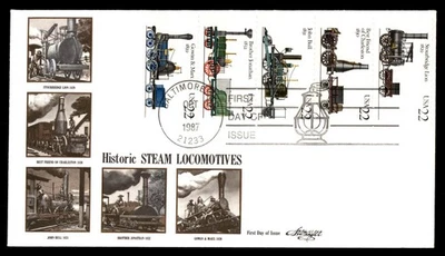Mayfairstamps US FDC 1987 Steam Locomotives Combo First Day Cover aau_29083 - Image 1 of 2